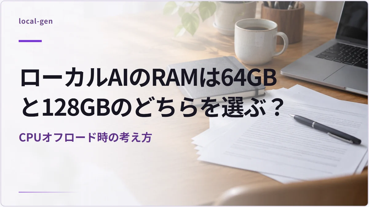 ローカルAIのRAMは64GBと128GBのどちらを選ぶ？ — CPUオフロード時の考え方