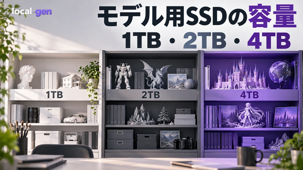 ローカルAI用SSDは1TB・2TB・4TBのどれ？ — 容量の選び方