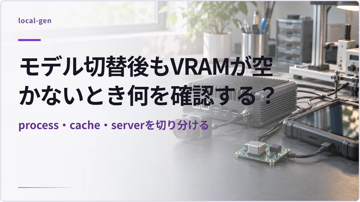 モデル切替後もVRAMが空かないとき何を確認する？ — process・cache・serverを切り分ける