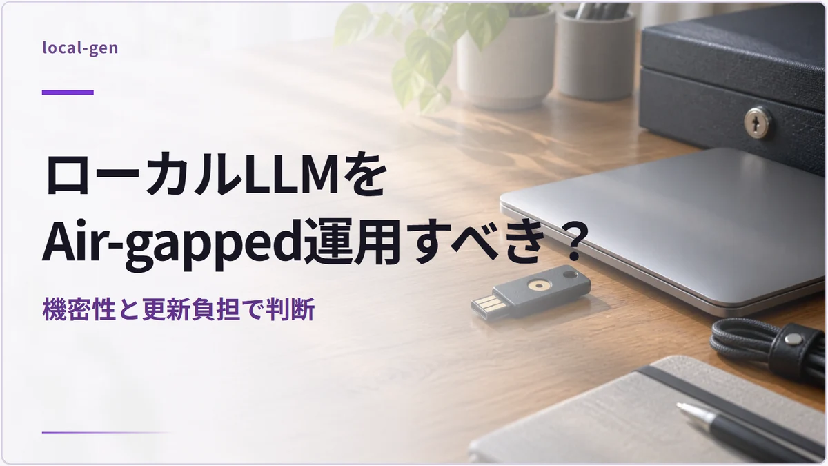 ローカルLLMをAir-gapped運用すべき？ — 機密性と更新負担で判断