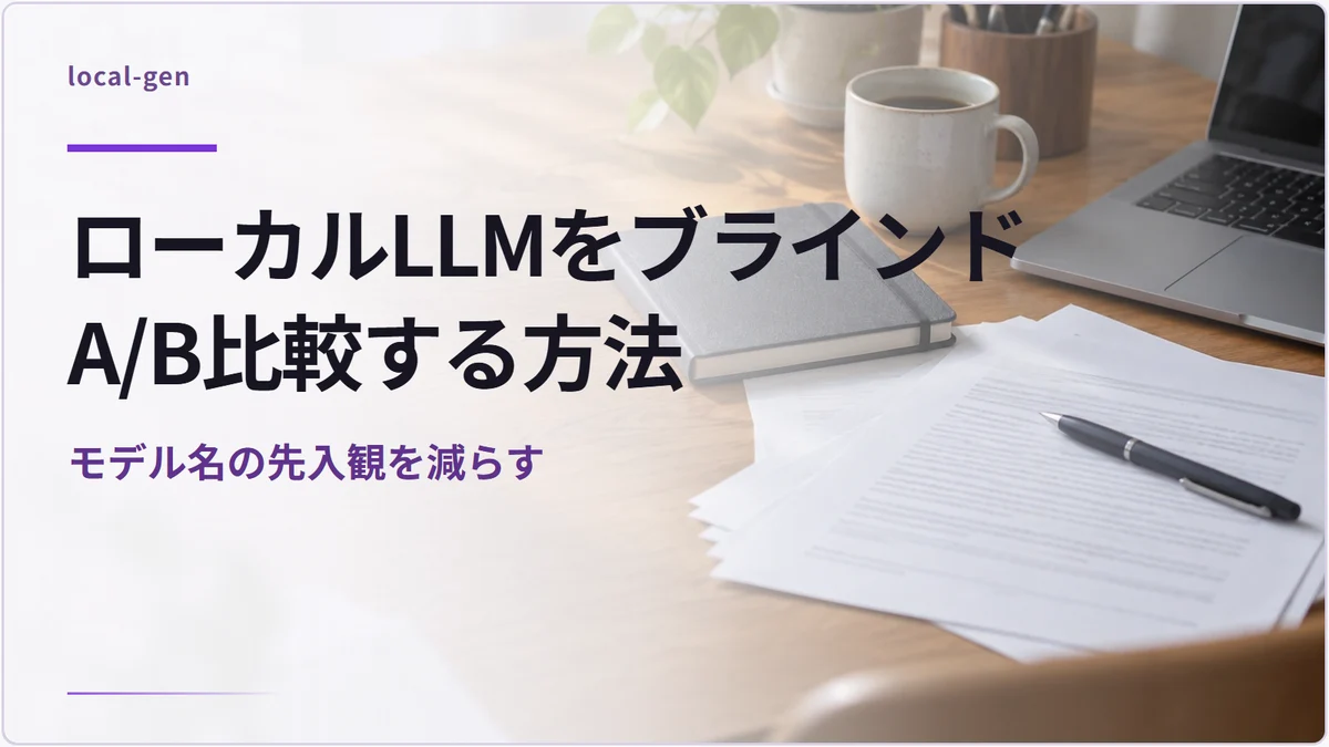 ローカルLLMをブラインドA/B比較する方法 — モデル名の先入観を減らす