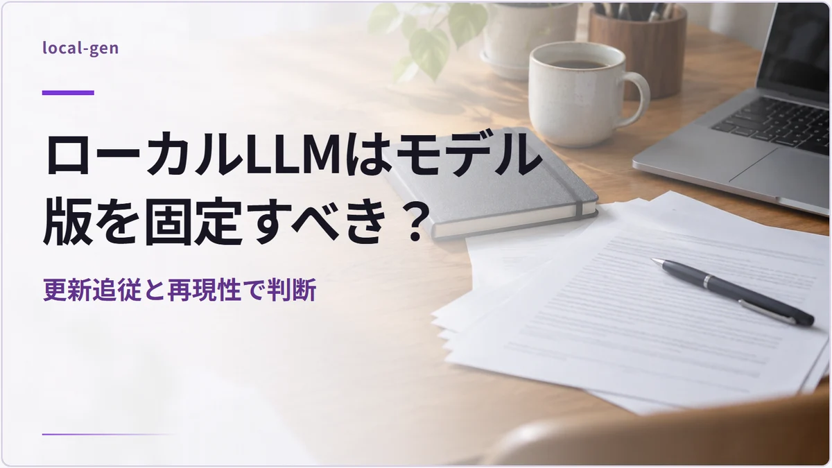 ローカルLLMはモデル版を固定すべき？ — 更新追従と再現性で判断