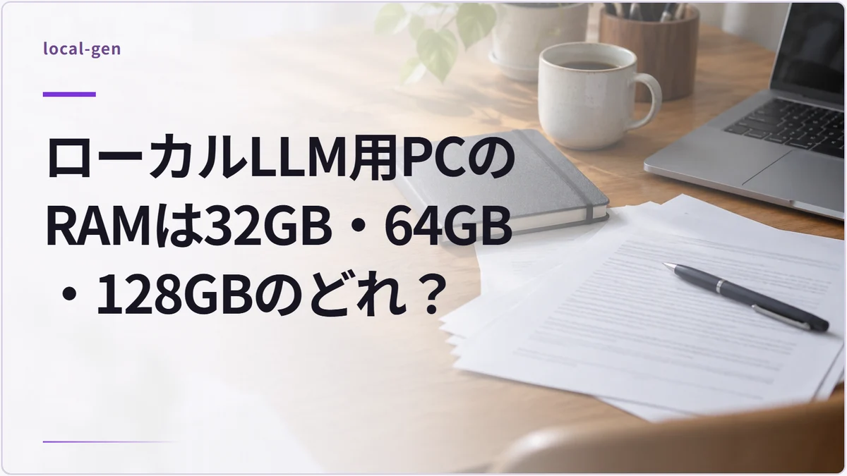 ローカルLLM用PCのRAMは32GB・64GB・128GBのどれ？