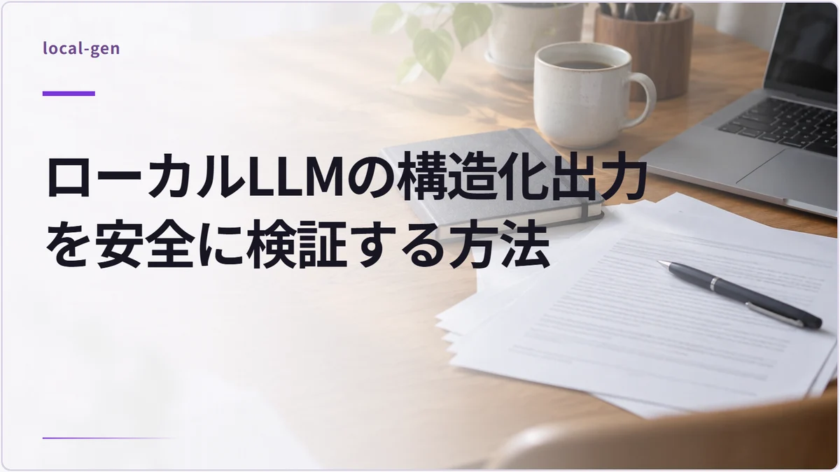 ローカルLLMの構造化出力を安全に検証する方法