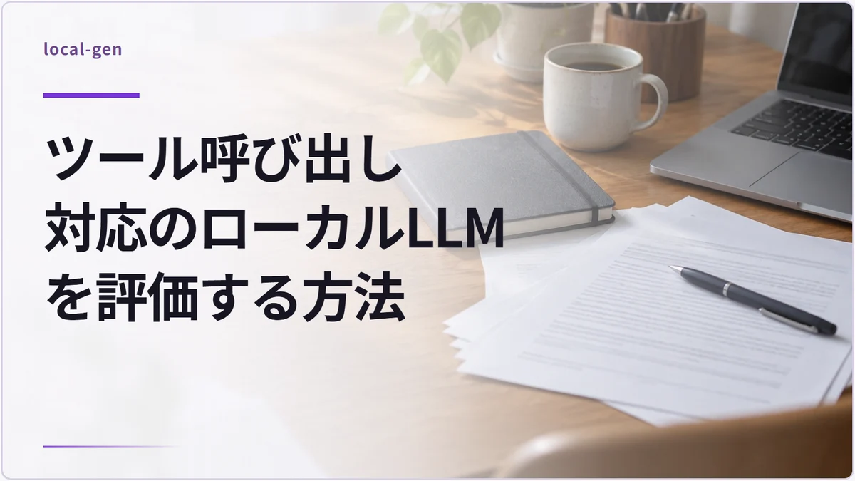 ツール呼び出し対応のローカルLLMを評価する方法