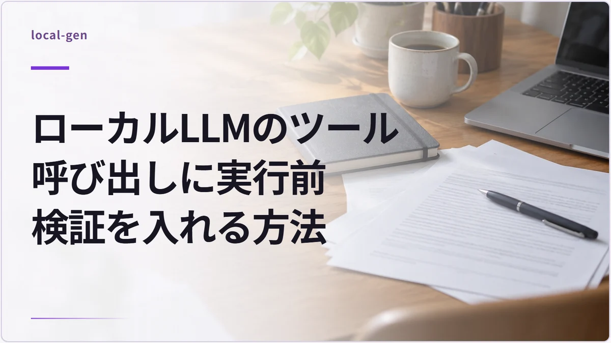 ローカルLLMのツール呼び出しに実行前検証を入れる方法