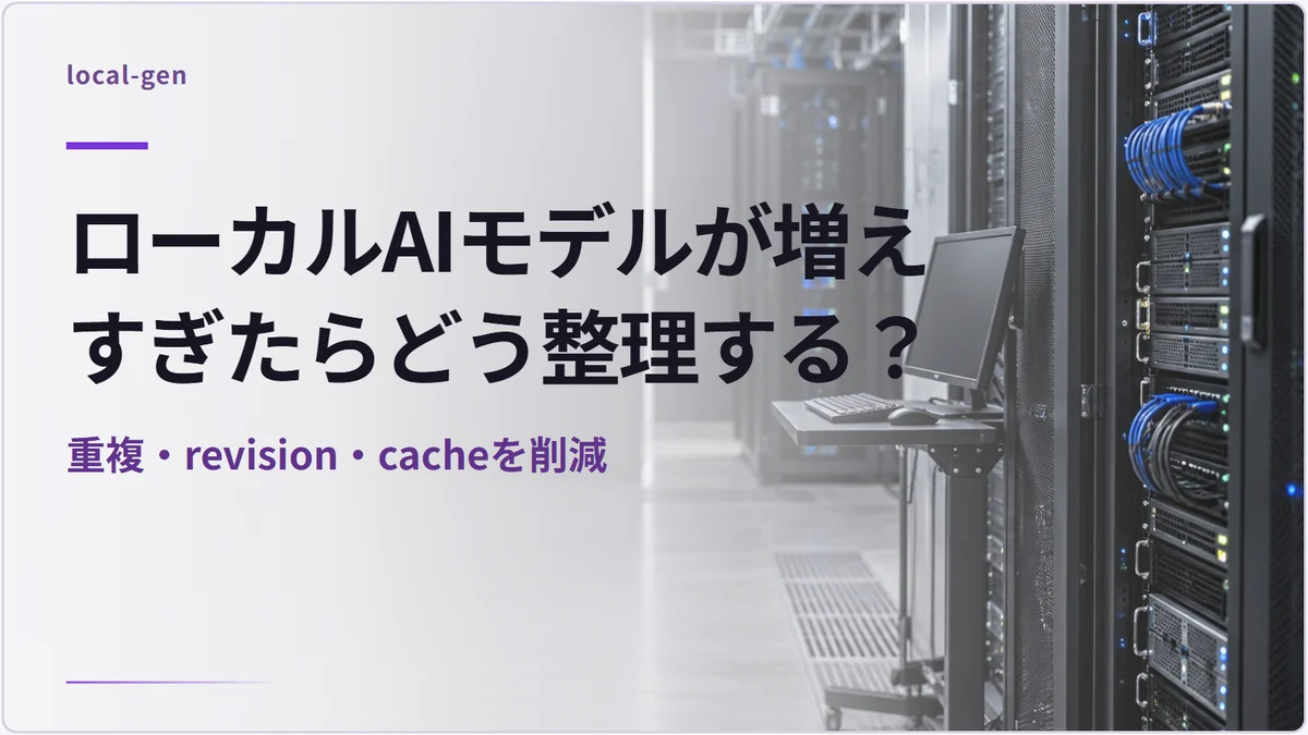 ローカルAIモデルが増えすぎたらどう整理する？ — 重複・revision・cacheを削減