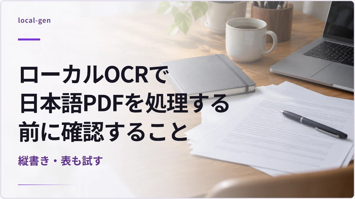 ローカルOCRで日本語PDFを処理する前に確認すること — 縦書き・表も試す
