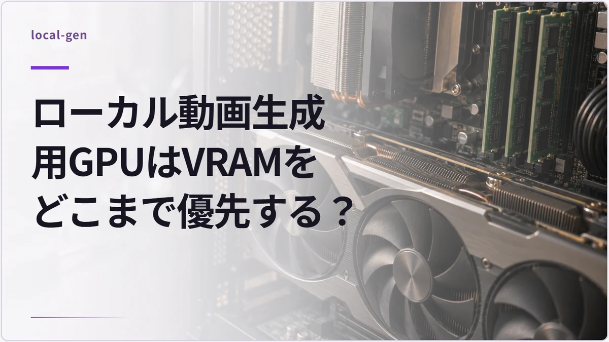 ローカル動画生成用GPUはVRAMをどこまで優先する?