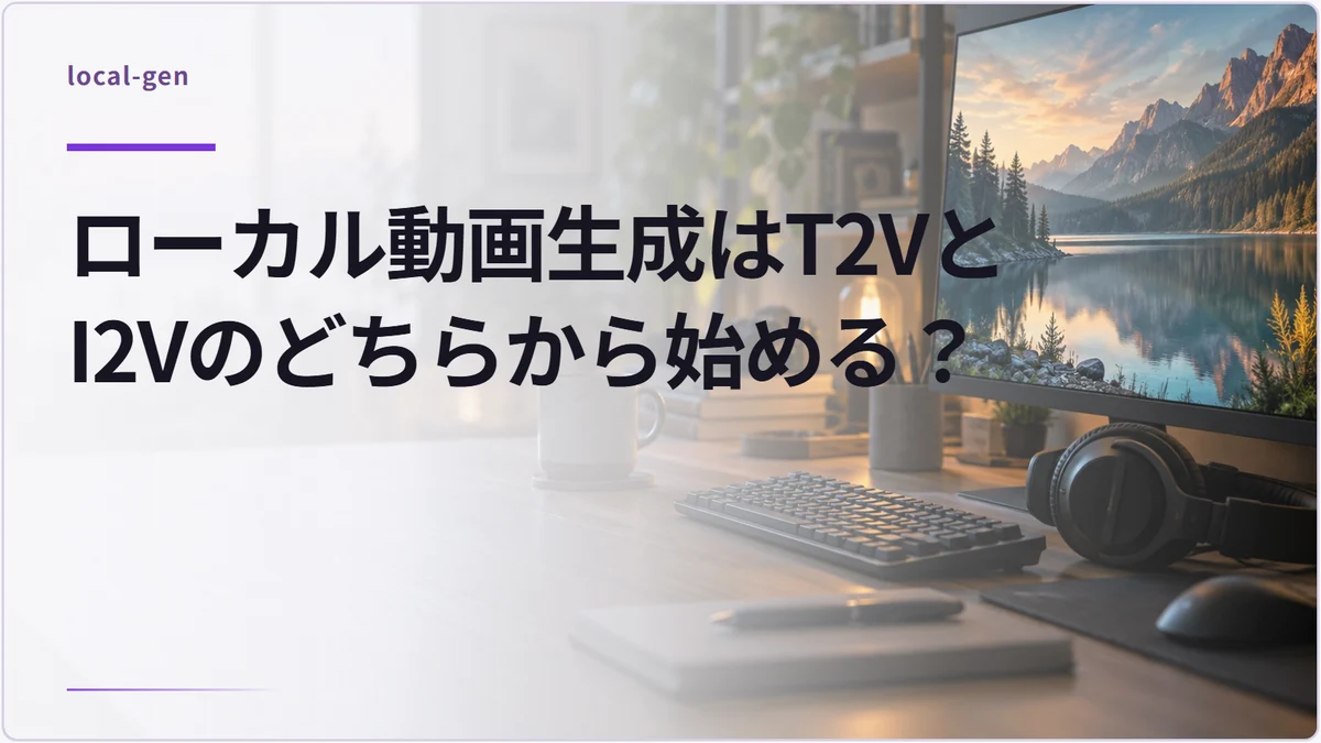 ローカル動画生成はT2VとI2Vのどちらから始める？