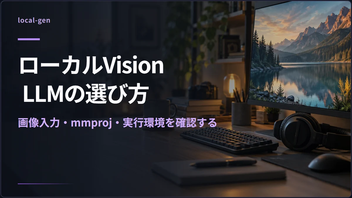ローカルVision LLMの選び方 — 画像入力・mmproj・実行環境を確認する