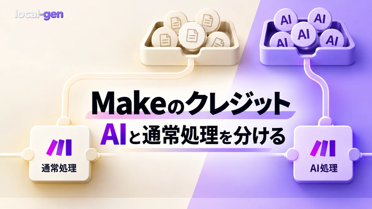Makeのクレジットは何に使われる？ — AI処理と通常処理を分けて見積もる