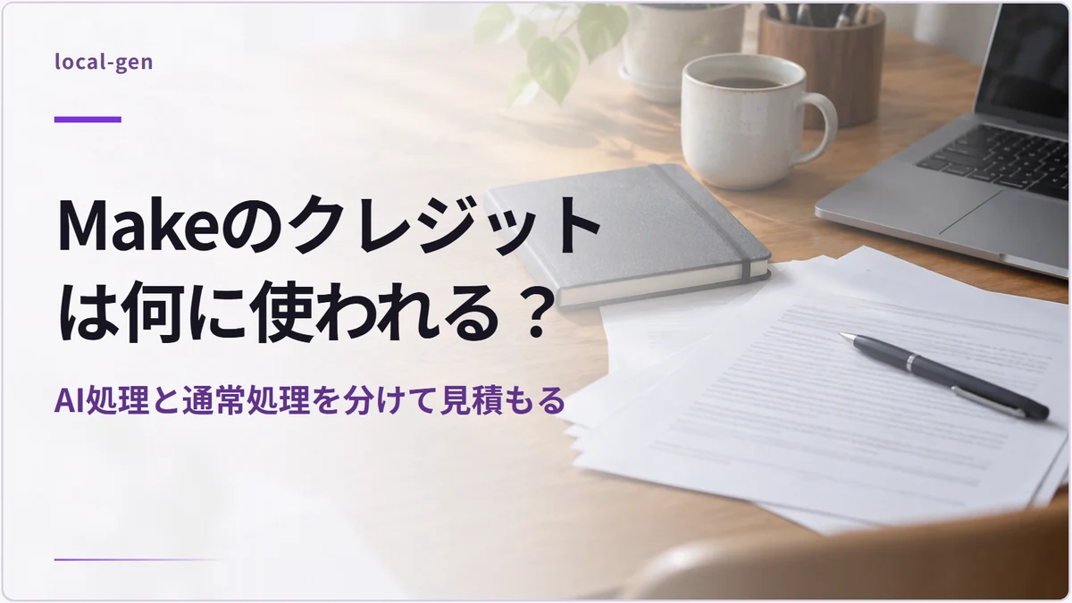 Makeのクレジットは何に使われる？ — AI処理と通常処理を分けて見積もる