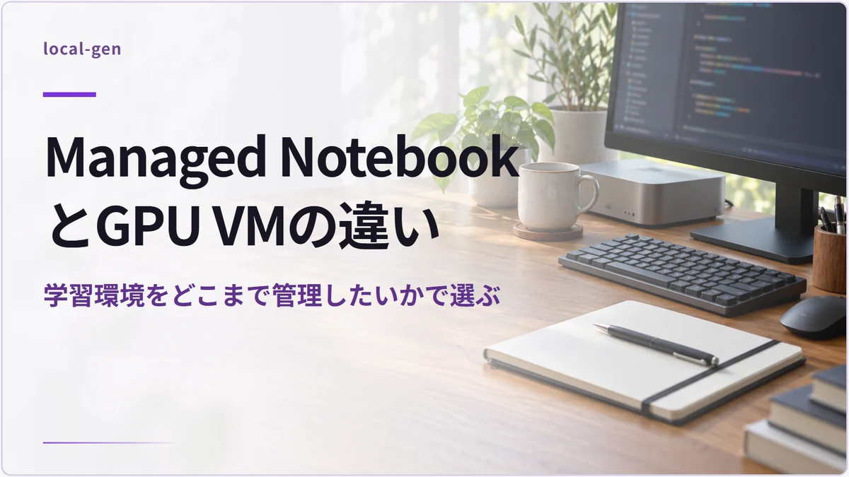 Managed NotebookとGPU VMの違い — 学習環境をどこまで管理したいかで選ぶ