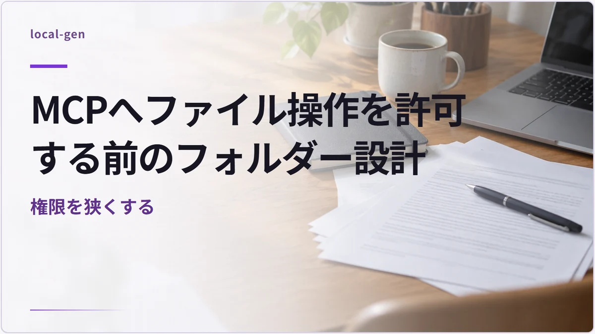 MCPへファイル操作を許可する前のフォルダー設計 — 権限を狭くする