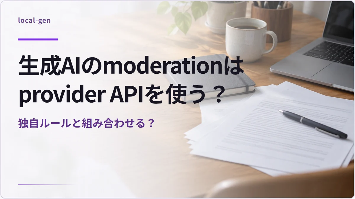 生成AIのmoderationはprovider APIを使う？ — 独自ルールと組み合わせる？