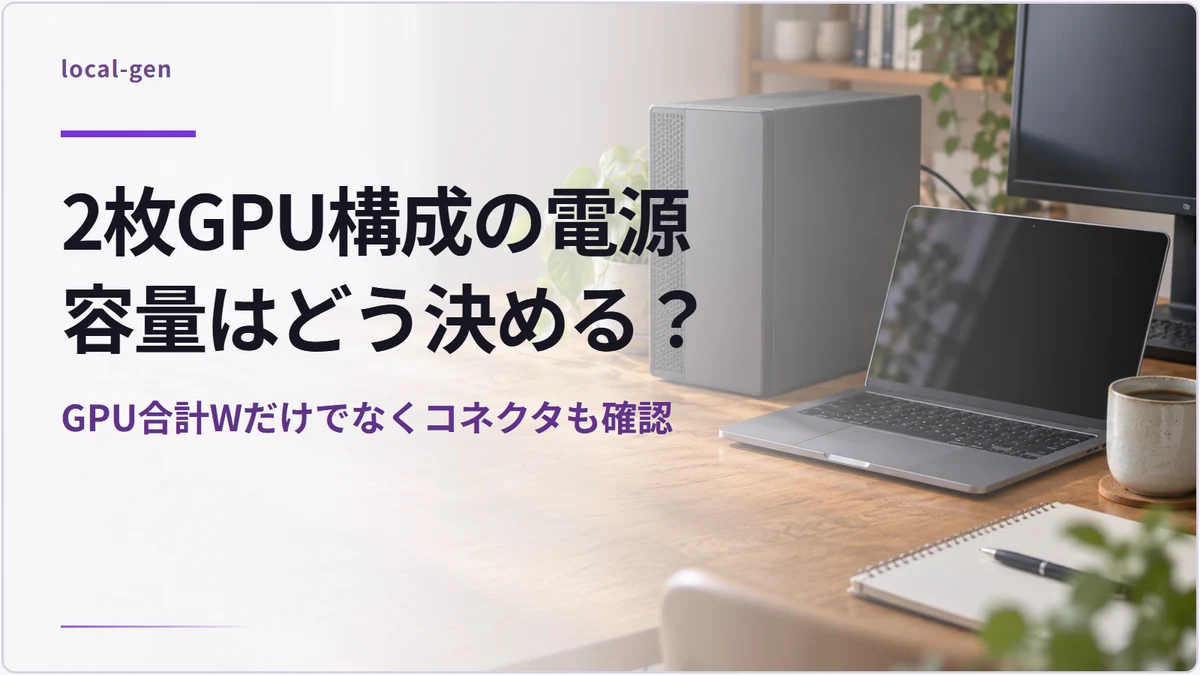 2枚GPU構成の電源容量はどう決める？ — GPU合計Wだけでなくコネクタも確認