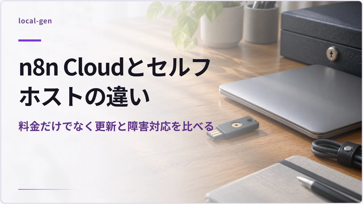 n8n Cloudとセルフホストの違い — 料金だけでなく更新と障害対応を比べる