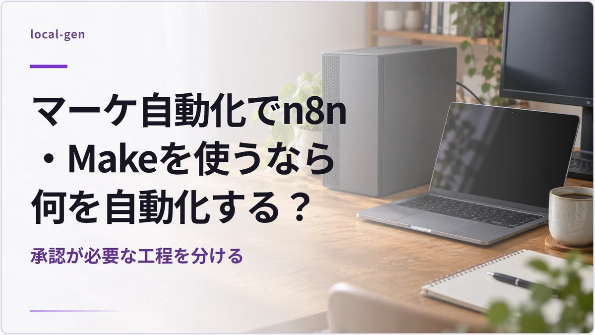 マーケ自動化でn8n・Makeを使うなら何を自動化する？ — 承認が必要な工程を分ける