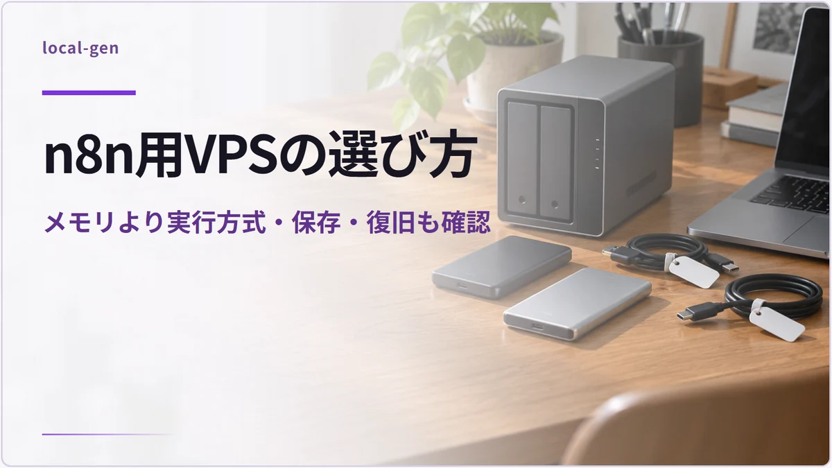 n8n用VPSの選び方 — メモリより実行方式・保存・復旧も確認