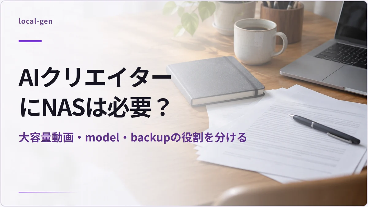 AIクリエイターにNASは必要？ — 大容量動画・model・backupの役割を分ける