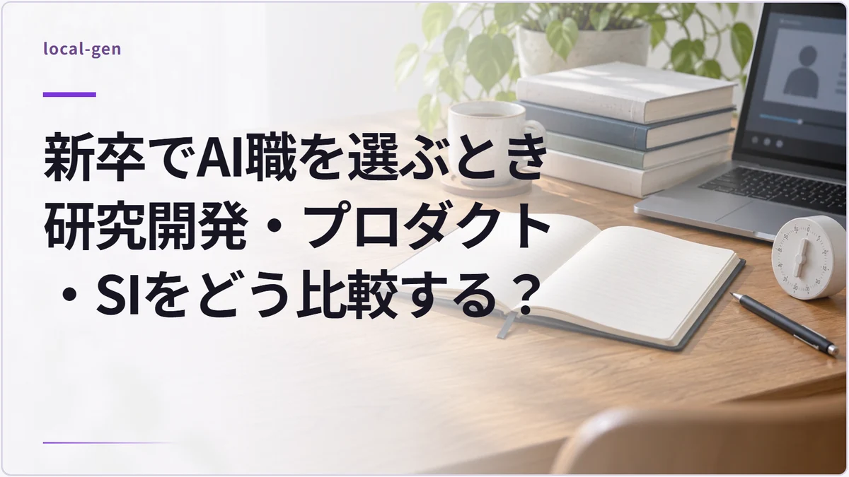 新卒でAI職を選ぶとき研究開発・プロダクト・SIをどう比較する？
