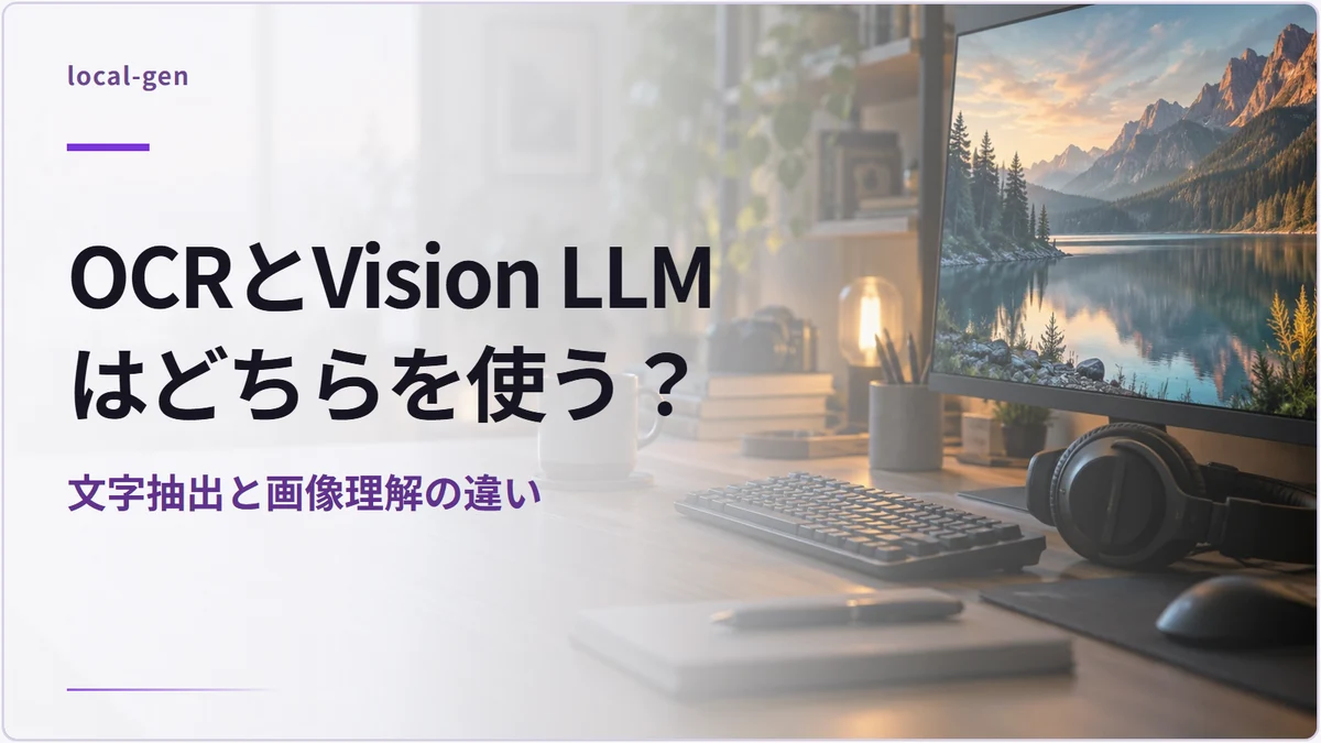 OCRとVision LLMはどちらを使う？ — 文字抽出と画像理解の違い