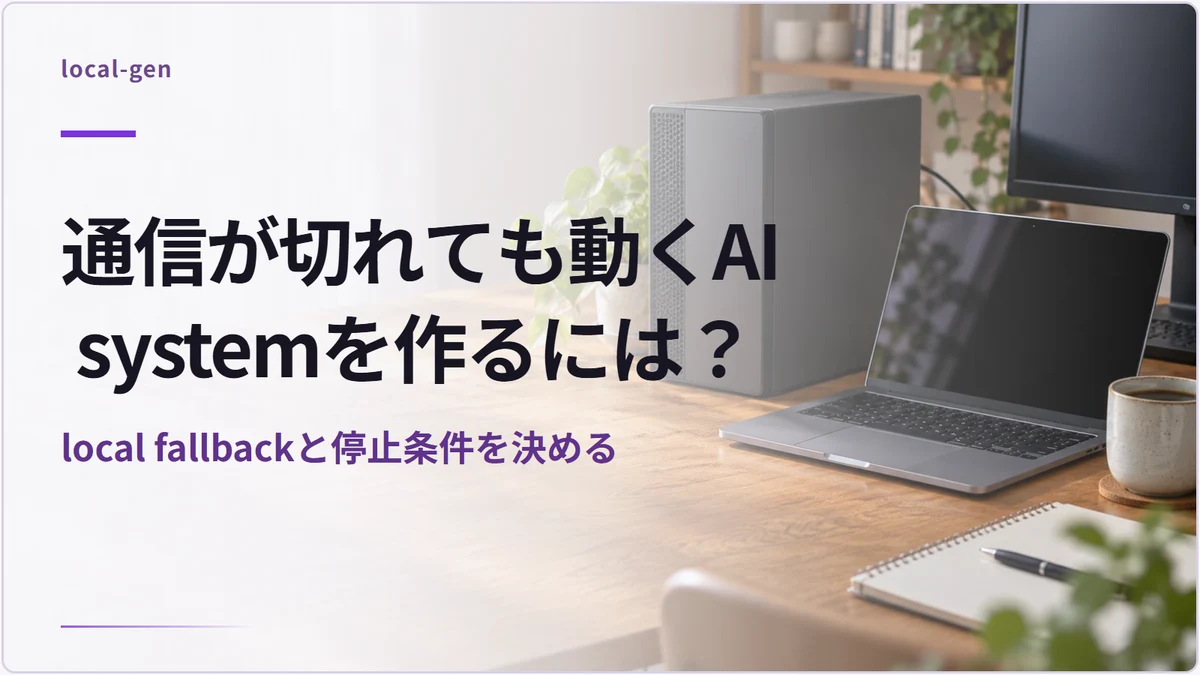 通信が切れても動くAI systemを作るには？ — local fallbackと停止条件を決める