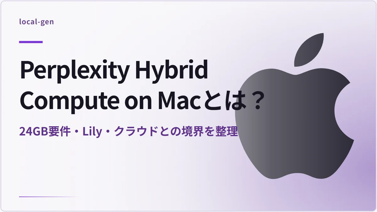 Perplexity Hybrid Compute on Macとは？ — 24GB要件・Lily・クラウドとの境界を整理