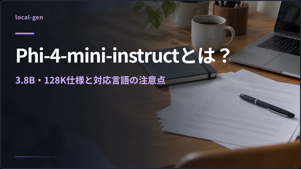 Phi-4-mini-instructとは？ — 3.8B・128K仕様と対応言語の注意点
