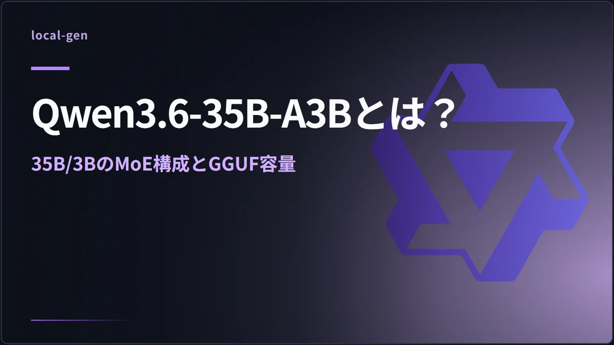 Qwen3.6-35B-A3Bとは？ — 35B/3BのMoE構成とGGUF容量