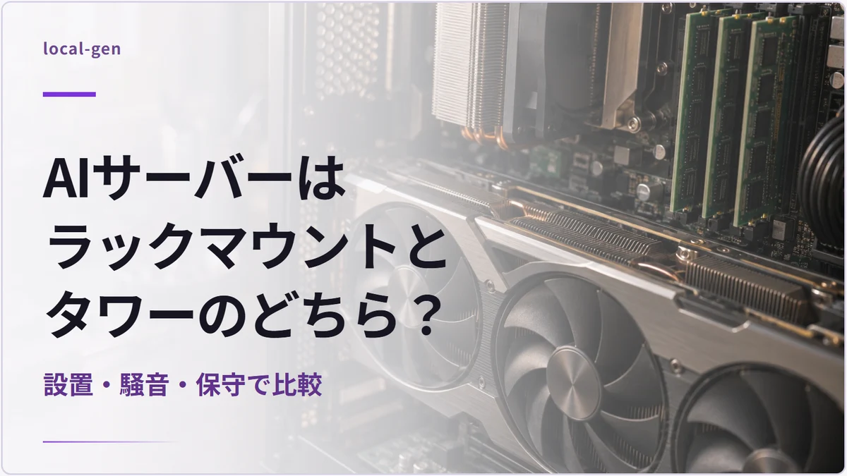 AIサーバーはラックマウントとタワーのどちら？ — 設置・騒音・保守で比較