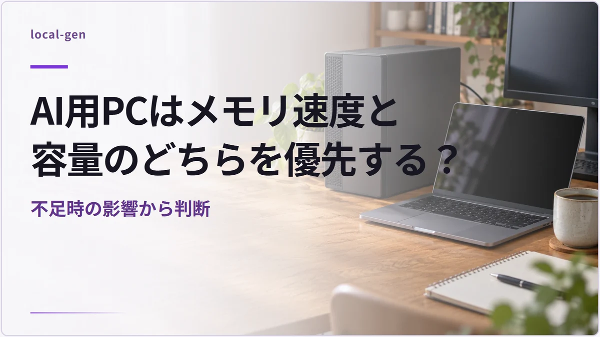 AI用PCはメモリ速度と容量のどちらを優先する？ — 不足時の影響から判断