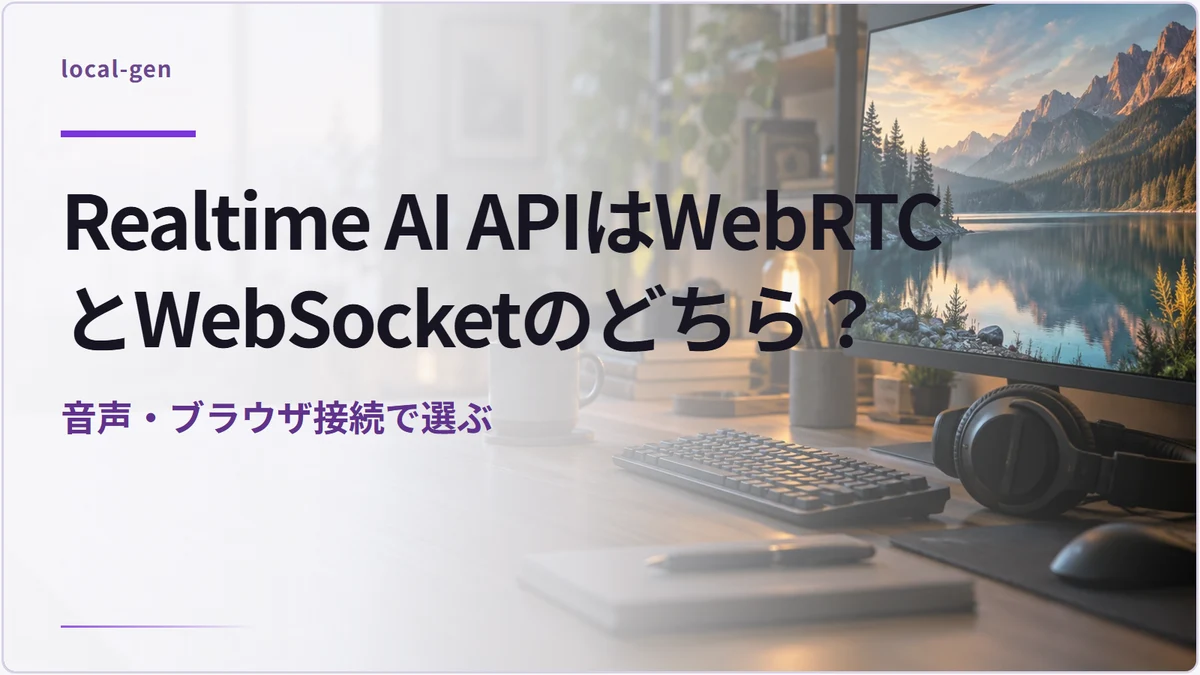 Realtime AI APIはWebRTCとWebSocketのどちら？ — 音声・ブラウザ接続で選ぶ