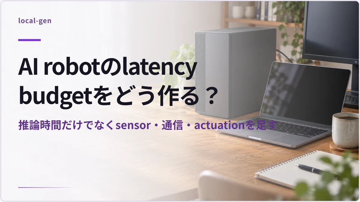 AI robotのlatency budgetをどう作る？ — 推論時間だけでなくsensor・通信・actuationを足す