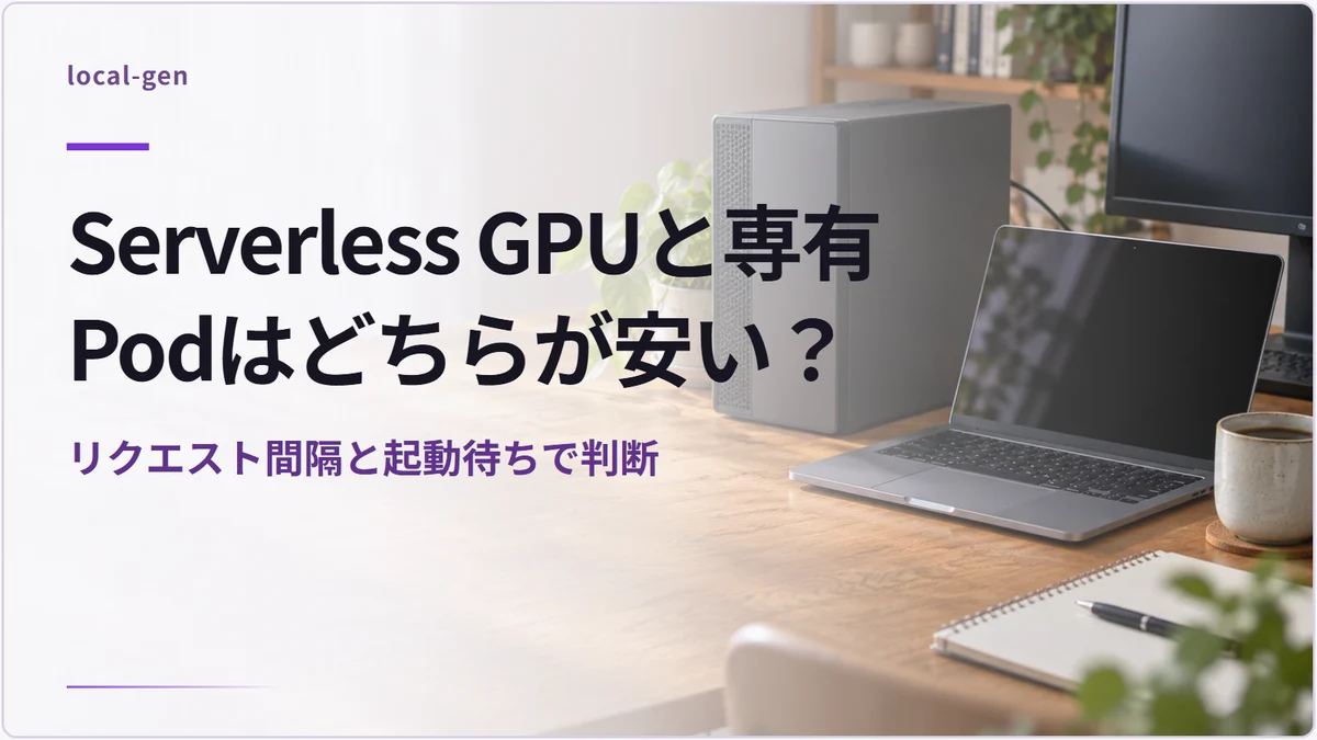 Serverless GPUと専有Podはどちらが安い？ — リクエスト間隔と起動待ちで判断