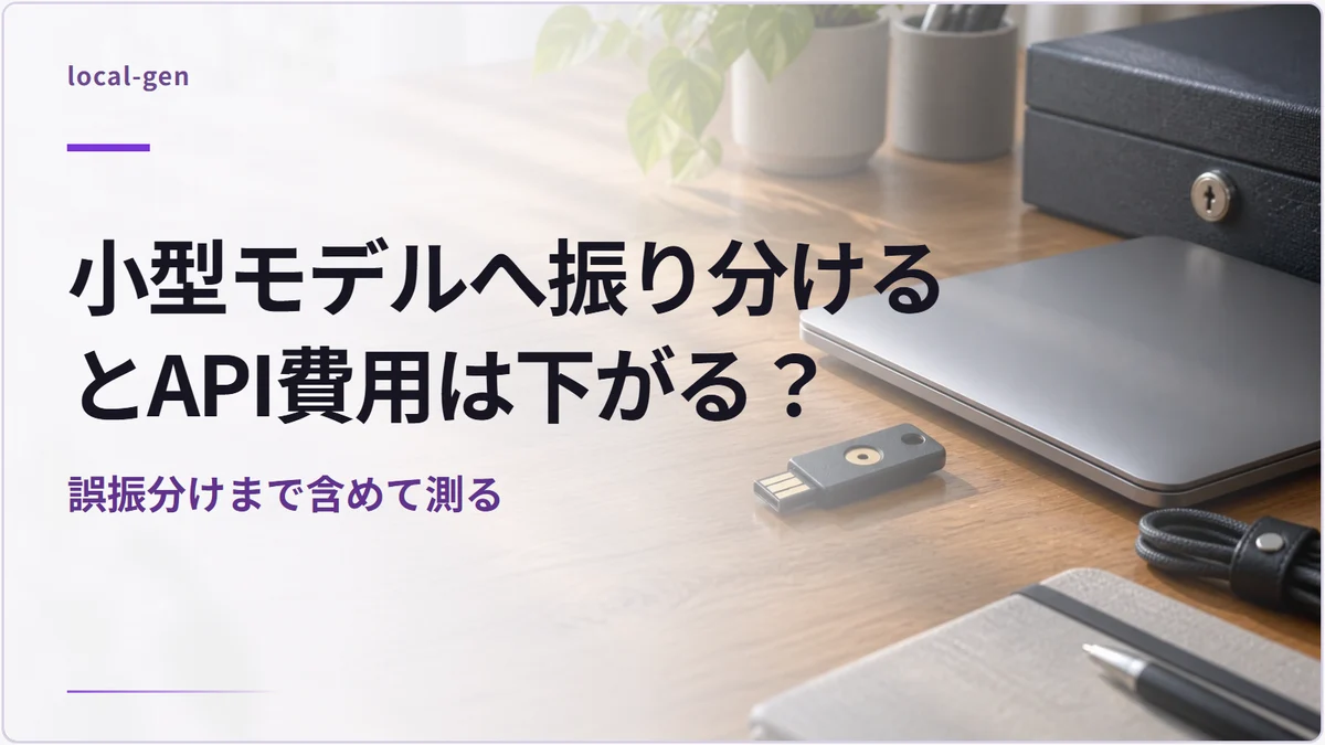 小型モデルへ振り分けるとAPI費用は下がる？ — 誤振分けまで含めて測る