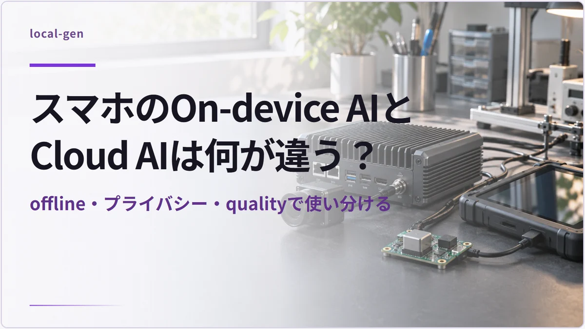 スマホのOn-device AIとCloud AIは何が違う？ — offline・プライバシー・qualityで使い分ける