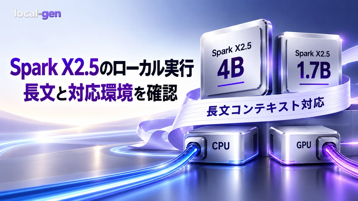 Spark X2.5-4B/1.7Bはローカルで動く？ — 1Mコンテキストとllama.cpp対応状況を確認