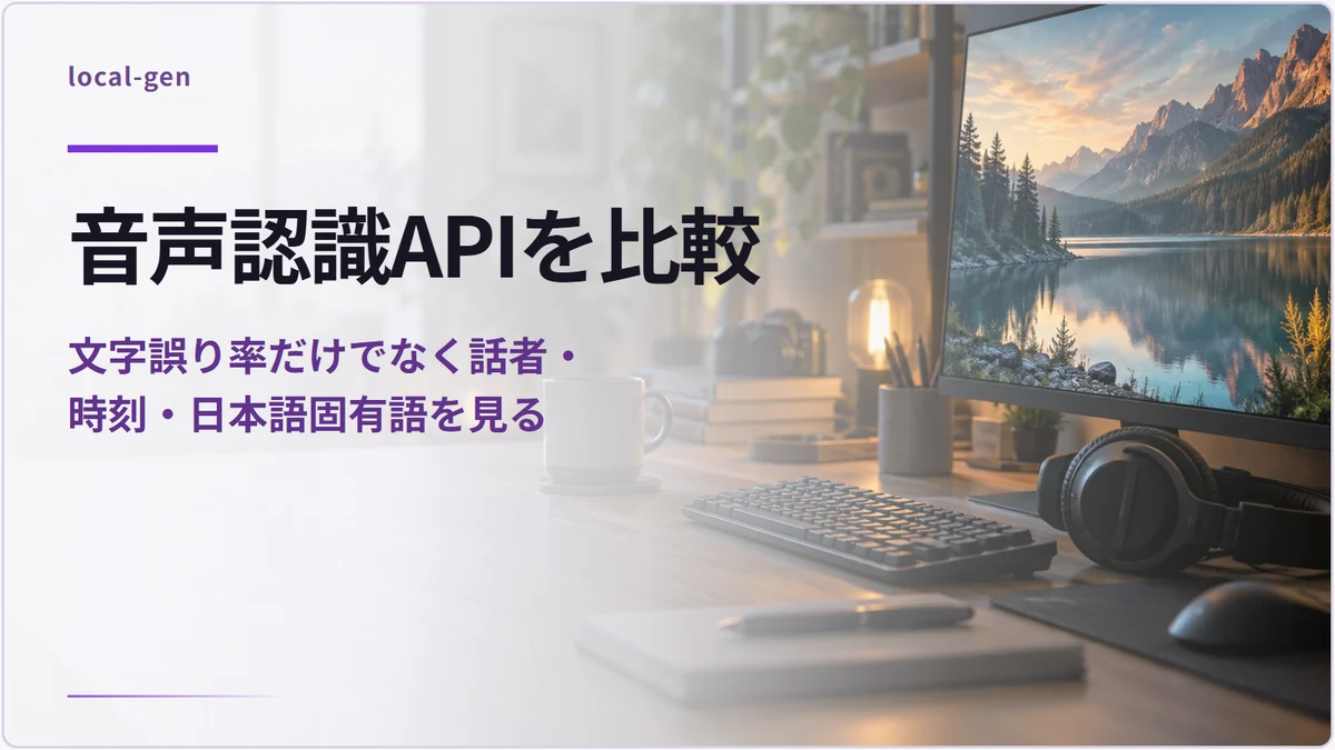 音声認識APIを比較 — 文字誤り率だけでなく話者・時刻・日本語固有語を見る