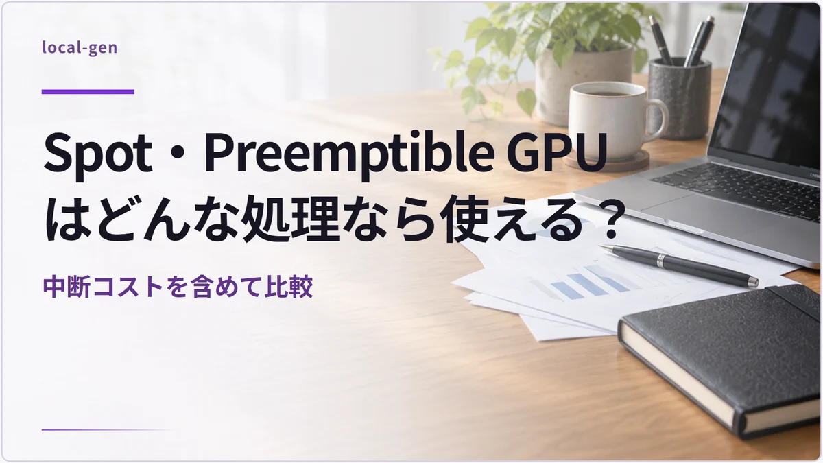 Spot・Preemptible GPUはどんな処理なら使える？ — 中断コストを含めて比較