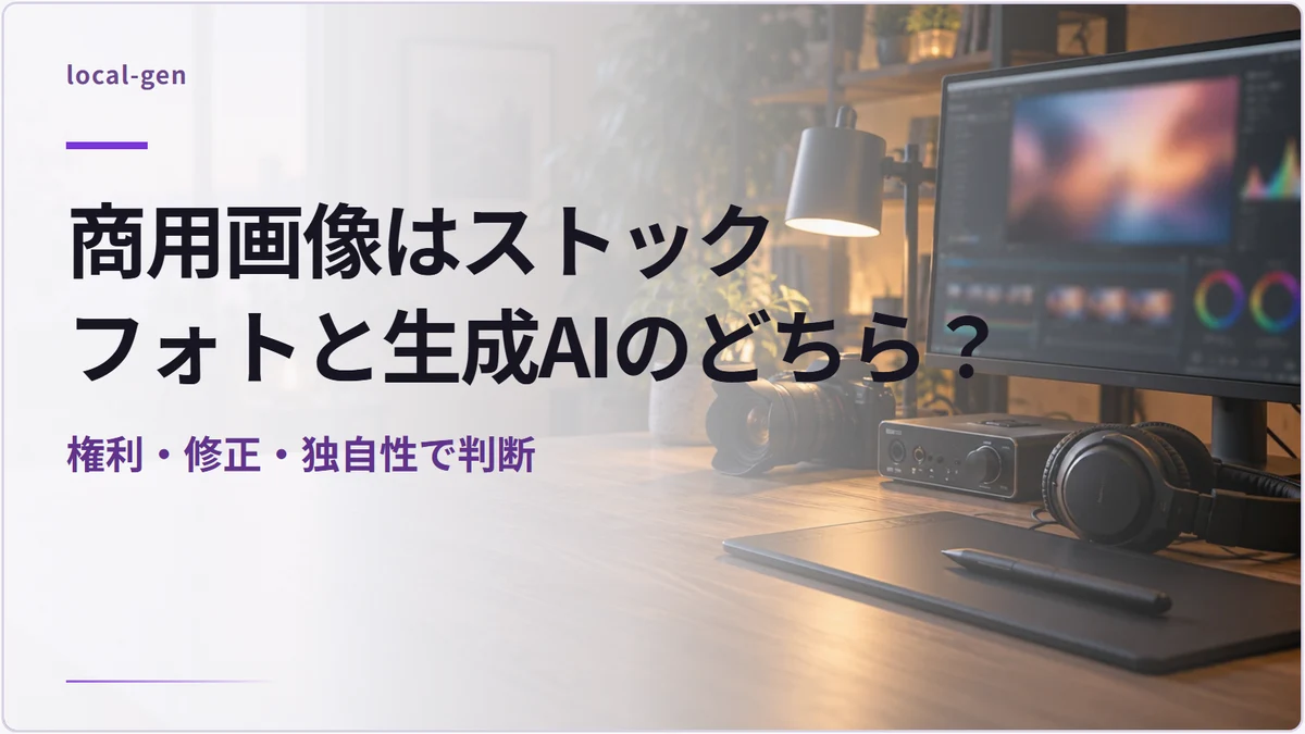 商用画像はストックフォトと生成AIのどちら？ — 権利・修正・独自性で判断