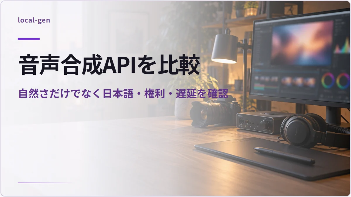 音声合成APIを比較 — 自然さだけでなく日本語・権利・遅延を確認