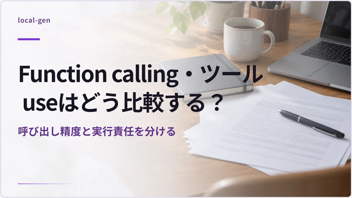 Function calling・ツール useはどう比較する? — 呼び出し精度と実行責任を分ける