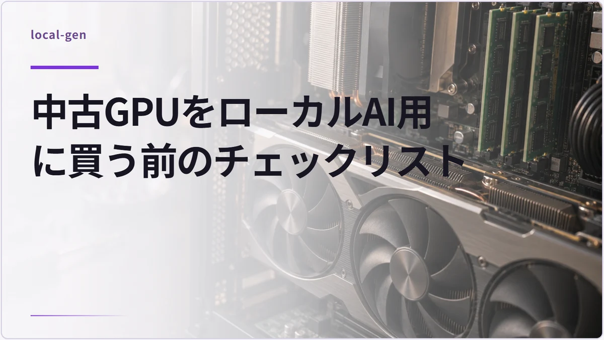 中古GPUをローカルAI用に買う前のチェックリスト