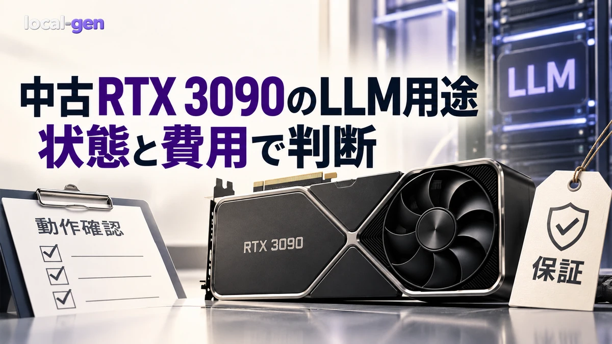 中古RTX 3090 24GBは2026年でも買い？ — ローカルAI用途の判断基準