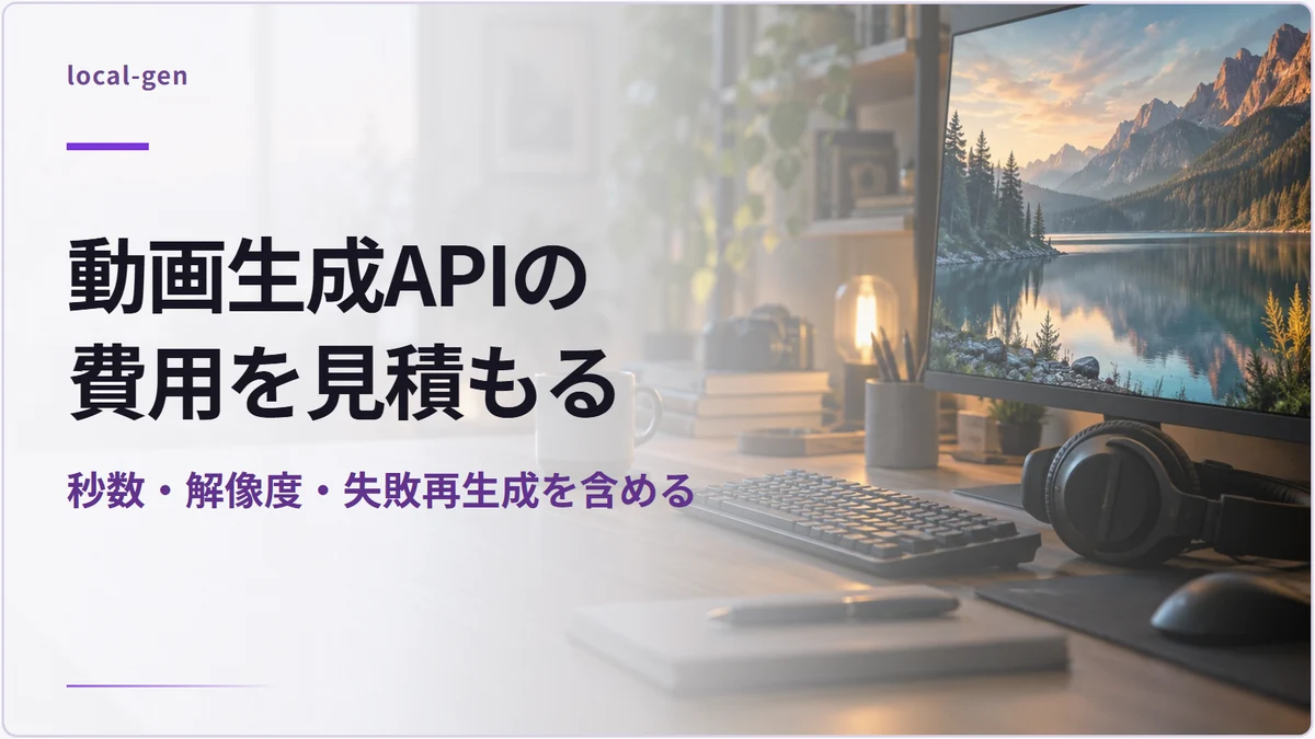 動画生成APIの費用を見積もる — 秒数・解像度・失敗再生成を含める