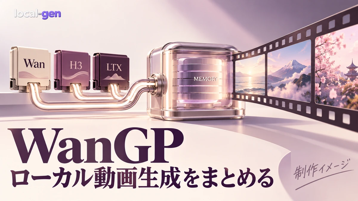 WanGPとは？ — 低VRAMでWan・H3・LTXを動かすローカル画像・動画生成環境を解説