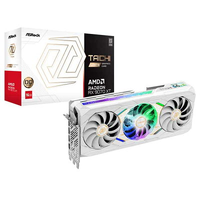 AMD Radeon RX 9070 XT Taichi White 16GB OC product image with its retail box.